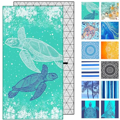 Hoqque Telo Mare Microfibra Asciugamani Teli da Spiaggia Asciugamano Palestra Grande Antisabbia 180x80cm xxl Uomo Donna Accessori Beach Towel Leggero Grandi per Piscina Bagno Regalo Travel