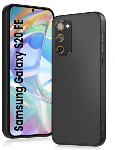 HuwaiH Handyhülle für Samsung Galaxy S20 fe Hülle, Upgraded Kameraschutz, Anti-Schock Schutzhülle, Unterstützt kabelloses Laden, Antikratzer Anti-Fingerabdruck Schwarz TPU Hülle für S20 fe