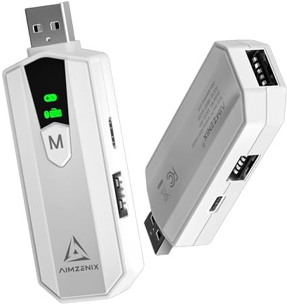 AIMZENIX AX200PRO Tastatur-Maus-Adapter für PC, NS, Nintendo Switch 2 | FPS & TPS Shooting Game Converter | Smart Joystick, Makro-Funktion, 360° Drehassistent, Rückstoßstabilität