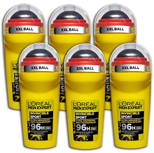 6 er Pack Loreal MEN EXPERT Anti-Transpirant Roll-On Invincible Sport 6 x 50 ml