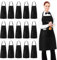15 Stück Kochschürze, Schwarze Schürze mit 2 Taschen, Verstellbarem Nackenband Schürze, Waschbar Unisex Küchenschürze, Cook Apron für Küche, Kochen, Backen, Restaurant, Basteln und Café
