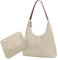 Macayda Handtasche Damen Tote Bag Wildleder Shopper Tasche Damen Groß Vintage Slouchy Hobo Bag Tragetasche Tote Henkeltasche Mädchen (Beige)