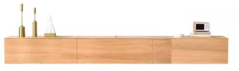 Easnuroz Meuble TV Meuble TV Mural avec Meuble 150-300 Cm Meuble TV Suspendu Mural en Bois Massif Console Multimédia Centrale pour Salon Et Bureau(Wood,150 * 24 * 20cm)