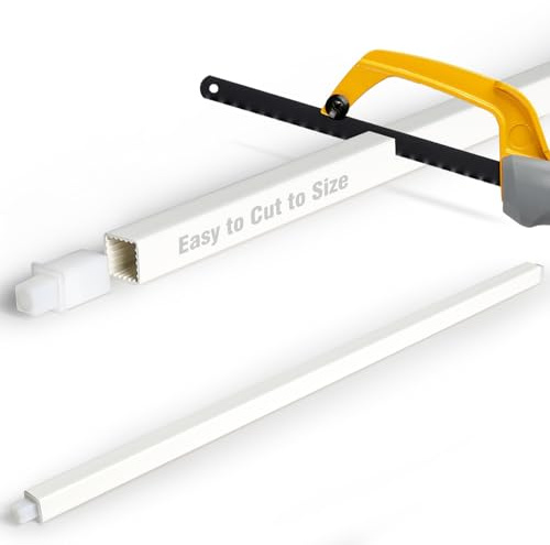 24 Inch Replacement Towel Bar for Ceramic Holder - Spring Loaded Adjustable Plastic Towel Rod for Bathroom Wall Mount, Cut to Fit Design for Tile Towel Bar Holders, No Wall Damage Installation (White)