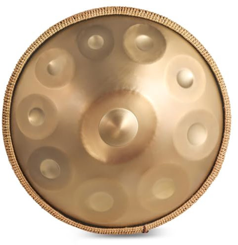 22 Inch Handpan Drum 10 Töne D-Moll 440Hz | Nitrierstahl mit Nanobeschichtung | Handabgestimmtes Komplettset für Soundhealing, Yoga & Live-Performance
