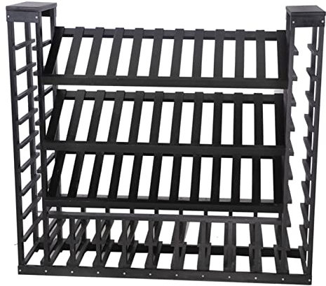 Étagère à vin en Bois If sur Pied, Meuble de Rangement pour Bouteilles de vin, pour la Maison, Le Bar ou Le comptoir (L118 x l30 x H108 cm)