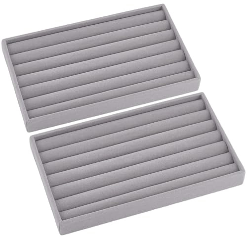 SOFPLATE Schmucktablett Schmuckaufbewahrung Schublade Stapelbar Grau Schmuck Organizer Schublade für Schmuck Schubladeneinsatz Halsketten Armbänder Ohrringe Ringe Aufbewahren Präsentieren