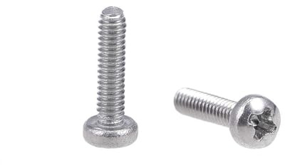 TA-VIGOR M2 x 8mm Phillips Pan Head Machine Screws, 100Pcs 304 Stainless Steel Fully Threaded Cross Head Fastener Bolts, Metric Machine Screws for Electronics, Machinery, Equipment, Repairs