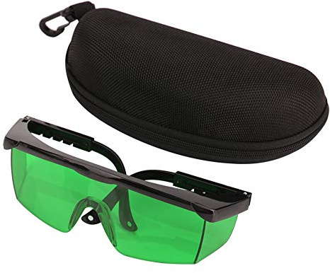 Fyearfly Occhiali per Livella Laser, Rosso/Verde Lenti Che Migliorano La Visibilità Del Raggio Laser Regolabile, con Custodia, per Livelle Laser A Linee Incrociate, Multilinea E Rotanti