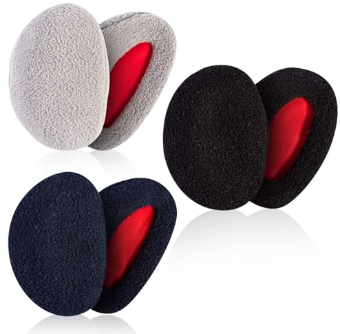 AIEDECOPT 3 Paires Earbags Cache-Oreilles Sans Bandeau Unisex, Ohrenwärmer Hiver en Polaire, Cache Oreille Anti-Vent et Froid pour Homme Femme, Protecteurs d'oreilles pour Extérieur, Cyclisme