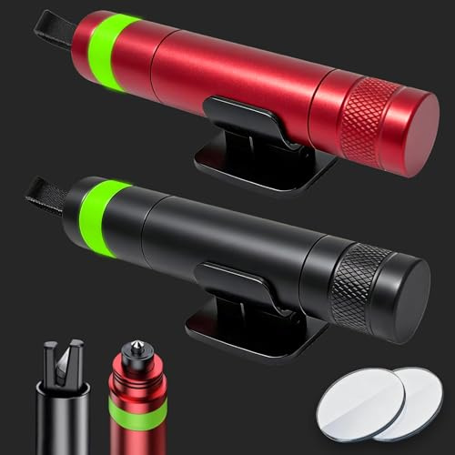 FZYCOM 2 Piezas 2 en 1 Rompe Cristales y Cinturones, Martillo Rompe Cristales Coche