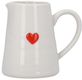 Gisela Graham Mini Searving Jug, Embossed Red Heart Design, 100ml
