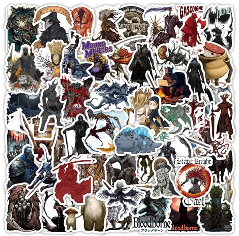 50 Stück Dunkle Fantasy Game-Aufkleber, Wasserdichte Vinyl Sticker für Laptop, Wasserflasche, Hydroflasche, Skateboard, Auto, Handyhülle, Rucksack