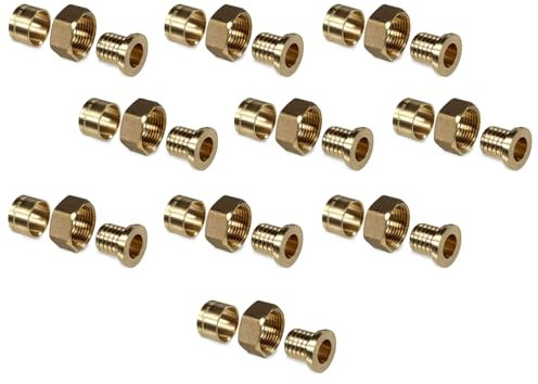 - Raccord à glissement - Lot 10 Raccords PER à glissement Ø12 - Femelle écrou libre 3/8(12/17)