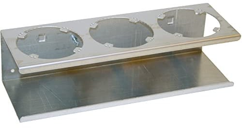 raaco Porte-Bidons d'Atelier Clip 13 pour Panneau Perforé et Mur d'Outils, 10 x 31 x 8 cm, 3 Compartiments pour Doses et Bidon d'Huile, Fabriqué en Aluminium Robuste, Crochet Solide pour Mur Perforé