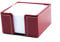 DELMON VARONE - Zettelkasten Cambridge Top Grain Leder rot, Zettelbox inkl. 500 Blatt Papier, Notizklotz in Echtleder Box für Schreibtisch & Büro, Ideal zum Notieren von Gedanken, Ideen & Notizen