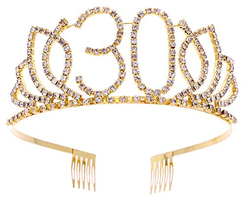 FRCOLOR Geburtstagskrone Gold Für Geburtstag Diamant-tiara Mit Haarkämmen Und Clip Tiara-krone Für Partydeko Und Abschlussball Einheitsgröße
