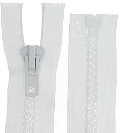 Zipworld - Cerniera lampo in plastica con denti grandi, 8 mm, per tende, teloni, esterni ecc. (naturale – 102, 190 cm)