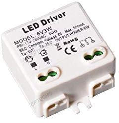 Aftertech® MICRO ALIMENTATORE TRASFORMATORE LED 6V 3W 6VOLT TENSIONE COSTANTE IN 220V B4C2