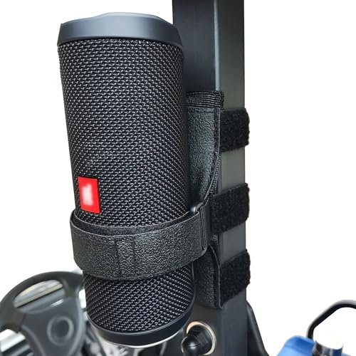 HomeMount Bike Speaker Mount - Adjustable Strap Accessories for Most Bicycle Golf Cart Portable Speaker (Black)