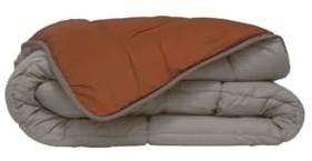 POYET MOTTE Quilt Mikrofaser 400g / m� CALGARY - 200 x 200 cm - kieselgrau und braun gimgembre