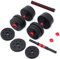 MAXSTRENGTH Adjustable Vinyl Dumbbell Barbell Pair of Weights with Bar Spinlock for Home Gym Workout with Vinyl Weight Plates and Bar with Quick Change Collars Dumbbells Black/Red