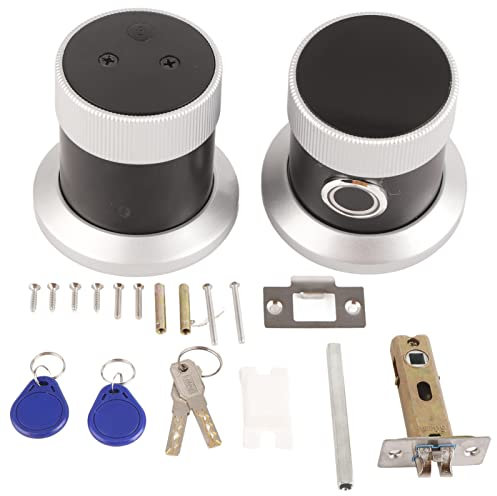 Cerradura de puerta inteligente, múltiples métodos de desbloqueo, aplicación Bluetooth, huella digital, tarjeta, con dos llaves mecánica, para puertas de interior