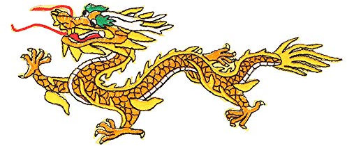 Gold Dragon Patch Bestickte Applique Patch Chinese Dragon Nähen Sie auf Eisen auf Patches für DIY Chinese Dragon Kostüm Jeans Jacken