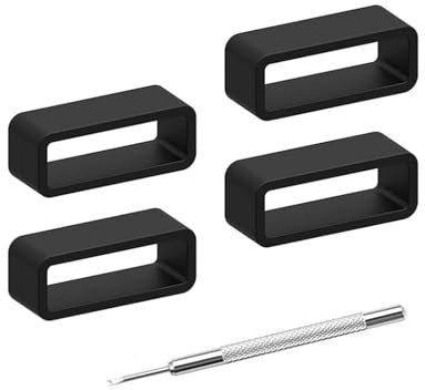 Elifel Anello cinturino in gomma per orologio 4 confezioni Cinturino per orologio Sillicon Smartwatch Keeper Anello per supporto di ricambio 25 mm