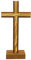 kruzifix24 Stehkreuz Standkreuz Holz Mahagoni Auflage Olivenholz Balken gerade 22 x 11 cm Altarkreuz Zuhause Pflegeheim Unterwegs - Sterbekreuz Hospitz
