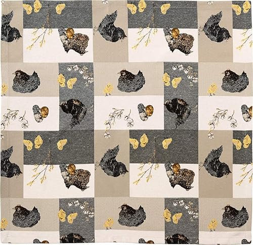 Sander Tischläufer Tischband Pulcino Patch Ostern 40 x 100cm Artikel 75568 Fb. 19 18% Baumwolle 82% Polyester Hahn Henne Küken creme braun anthrazit gelb