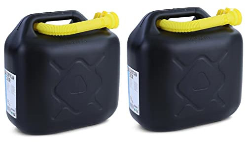 2x 10L Reserve Benzin Diesel Kanister Kunststoff UN-Zulassung Schwarz Gelb