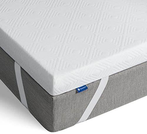 Aurorome Gel Topper 140x200cm, 5cm Höhe Memory Foam Matrazentopper mit Waschbarem Bezug, Matratzenauflagen für Unbequeme Bett