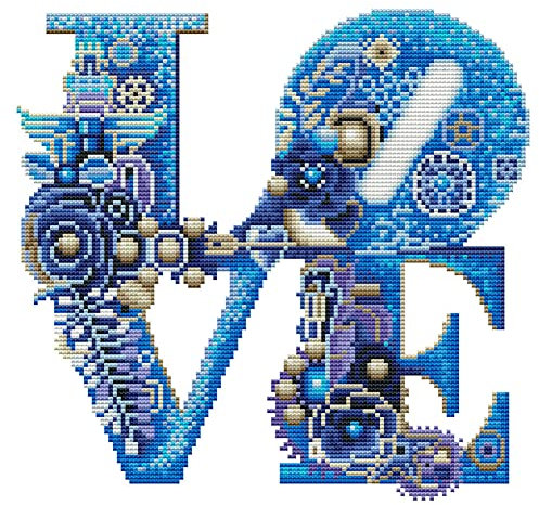 Awesocrafts Kreuzstich Stickpackungen Vorgedruckt Liebe Bilder Vorlagen Sticken Set Vorgedruckt 11CT 3 Stränge