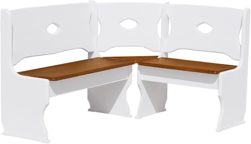 k koma Eckbank aus Kiefernholz – neu, weiße Version (140 x 140)