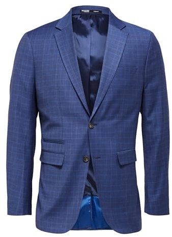 SELETED HOMME Slhslim-Neil Chk BLZ B Noos Jacket, Blazer Bleu Marine/Carreaux : Carreaux, 36