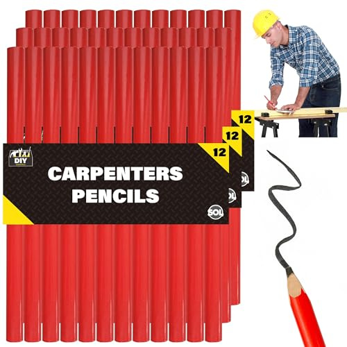 SOL 36pk Carpenter Pencils - Durable Marking Pencils for Builders | Marking tools for joinery, electricians, construction, tradesmen, woodworking and DIY projects