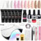 phoenixy Phoenixy Kit Ongle Gel UV Complet, 6 Couleurs 15ml Poly Ongle Gel, Poly Nail D'extension Gel Kit Complet avec 36W Lampe Manucure Outil Base et Top Coat, Faux Ongles, pour Debutant