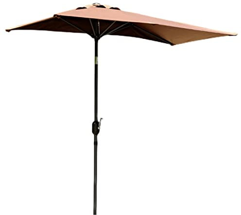 XIAOYUE Parasol de Balcon Rectangulaire 1,95 x 1m avec manivelle, Parasol de Jardin Extérieur, Toile Polyester Imperméabilisée Haute Densité 210 g/m²