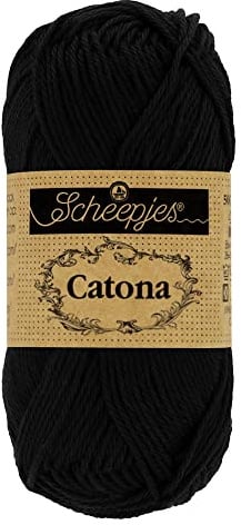 Scheepjes - Scheepjes Catona 110 Jet Black Yarn - 10x100g