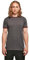 Build your Brand Men's Ringer tee T-Shirt, Charcoal/Cherry, XXL