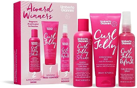 Umberto Giannini Award Winners Curl Styling (150 ml Curl Jelly Shine, 200 ml Scrunching Jelly, 150 ml Jelly Refresh), vegan und tierversuchsfrei