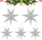 5 Stück Faltstern Weihnachten,7 Zacken Papiersterne,40cm Papierstern Dekoration,Papier Faltsterne,Papiersterne Weihnachten,Stern zum Aufhängen,Papiersterne 3D,Papiersterne zum Aufhängen (Grau)