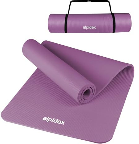 ALPIDEX Tapis de Yoga 183 x 60 x 0.8 cm Matelas Sport Gymnastique E-Book Antidérapant sans Phtalates Sangle Transport Pilâtes Gym Aérobic Stretching Entraînement, Pink