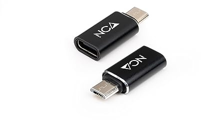 NANOCABLE 10.02.0014 – Micro-USB-auf-USB-C-Adapter, Micro-B-Stecker auf USB-C-Buchse, Schwarz