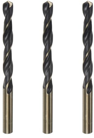 sourcing map 3pcs Jobber Drill Bits 9.5mm (3/8) Black Nitride & Gold Titanium Coated High Speed Steel (HSS) 4341 Twist Drill Bits for Stainless Steel Copper Aluminum Alloy Metal