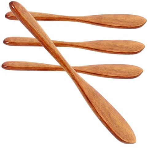 Kichvoe Esparcidores De Mantequilla De Madera 4 Uds. Espátulas Para Esparcir Queso Juego De Espátulas Para Crema Para Pasteles Raspadores Para Mezclar Mantequilla Y Hornear Utensilios De