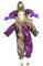 Harilla Bunte Harlekin-Puppe, Winkelmodell, Porzellan Triangel Puppe für Schreibtischdekoration - Einzigartiges Geschenk für den Desktop, Violett
