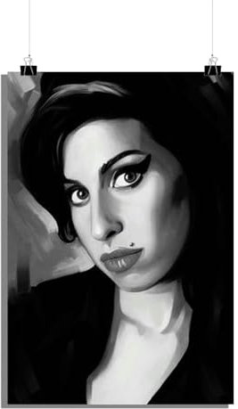 25 Artstreet Schwarz-Weiß Amy Winehouse Poster - Künstlerische Dekorationskunst - Hochwertiges Poster - Perfekt zum Einrahmen (Size 61x91)