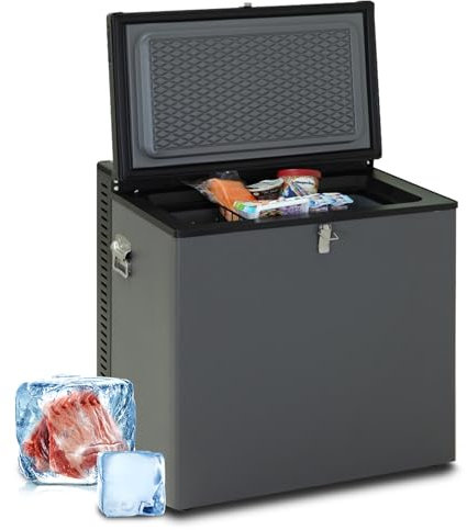 Techomey Gas Fridge Freezer, 3 Way Gas Fridge, Chest Freezer 12V 240V for Motorhome, Camper, Caravan, RV, Truck, 70L, Silent